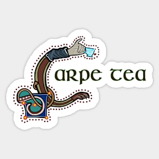 Carpe Tea Medieval Marginalia Sticker